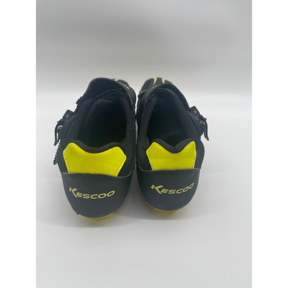 KESCOO Black‎ Yellow Cycling Shoes Cleats Size 47 Road Bike Spd Compatible - Picture 5 of 6